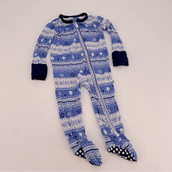 Little Bum Bums Hanukkah Jewish Bamboo Footie Pajamas Baby 6-9 months - Picture 1 of 3